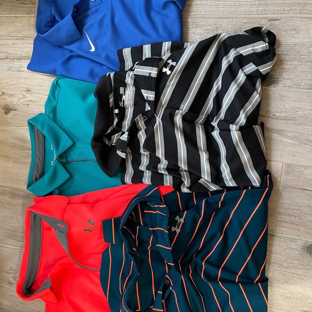Men’s Under Armour and Nike Polo Bundle, Size Adult Large